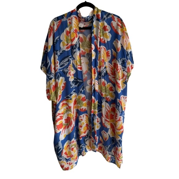 NWT Skye Nelly Kaftan, Blue/Tahiti Print, One Size - Picture 2 of 7